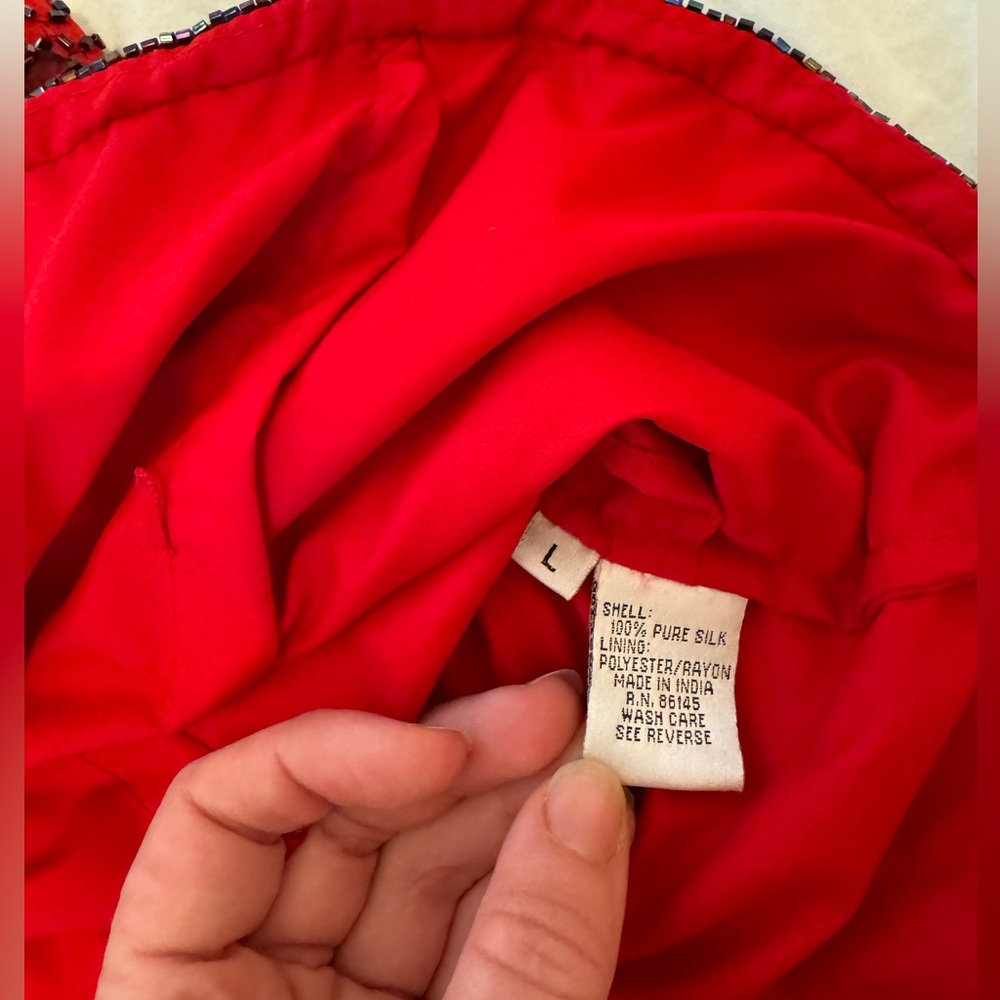Sean Collection Vintage Red Beaded Jacket - Tank set - Picture 8 of 16